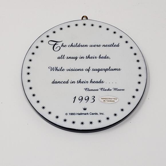 1993 Hallmark Visions of Sugarplums Hand-Painted Fine Porcelain Holiday Ornament - Picture 5 of 8